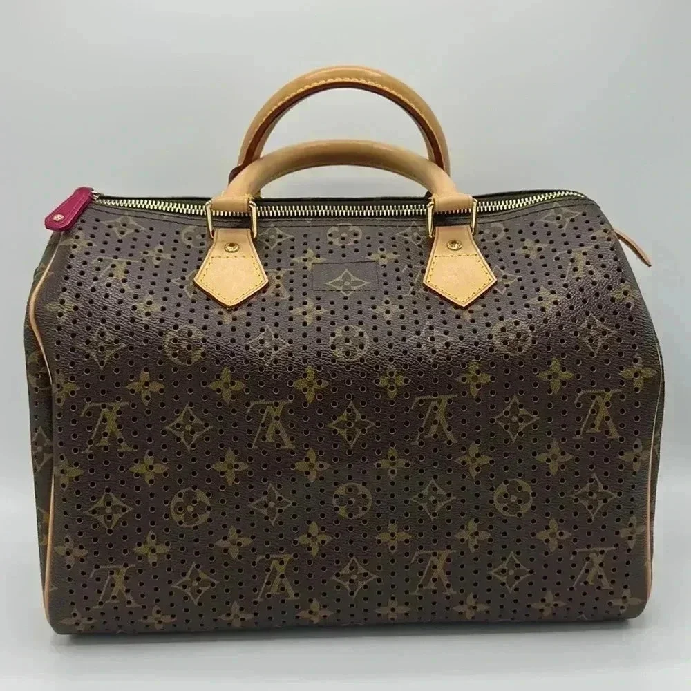 Louis Vuitton Speedy 30 Fuchsia Limited monogram perforated bag purse - Picture 2 of 13